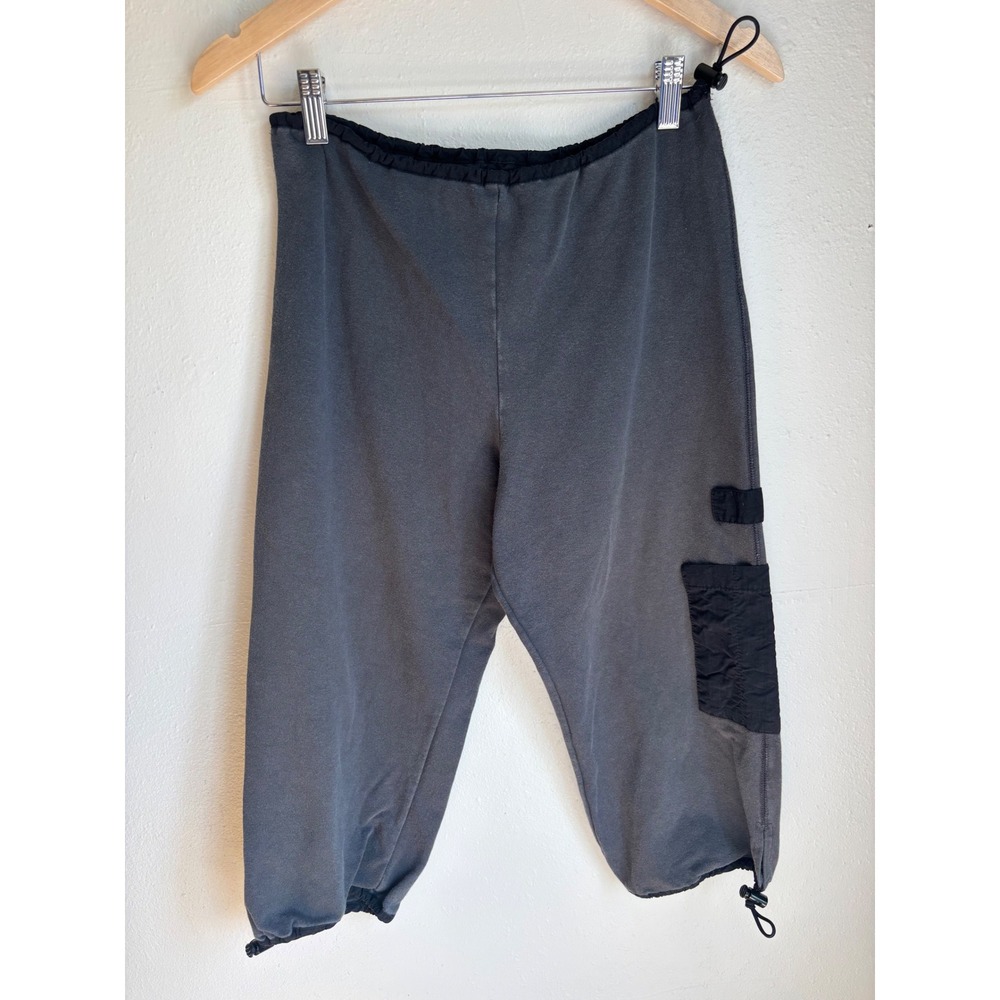 VTG Xhilaration Gray Cargo Cropped Joggers Bungee Waist Cuffs Womens Med RN17730